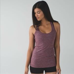 Lululemon Cool Racerback Heathered Bordeaux a Burgundy Red Size 4